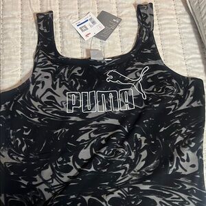 Puma Black and Gray Women's Tank Top